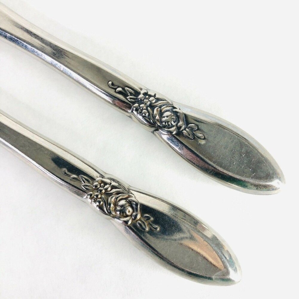 4 Oneida Community Spring Rose Hollow Handle Knives Betty Crocker Stainless Lot - Picture 3 of 5